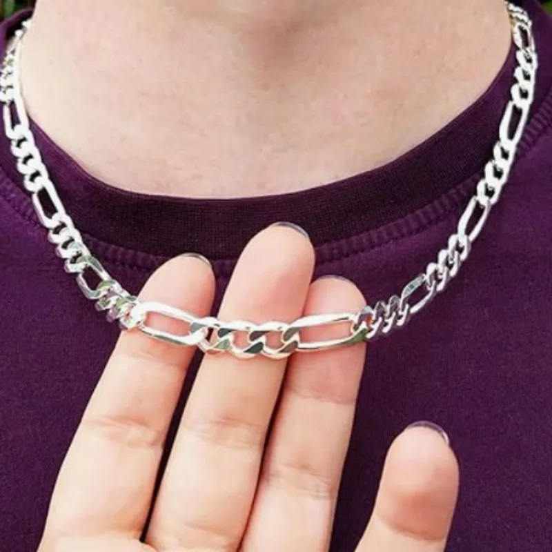 قلادة سلسلة فيجارو للجنسين، مادة معدنية متينة، طراز كلاسيكي، مثالية للحفلات اليومية، هدية للرجال والنساء، ديكور أنيق