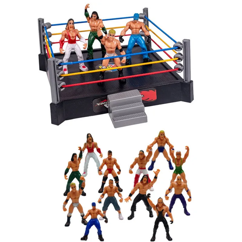 

Wrestler Warrior Toys Portable Wear-resistant Funny Quadrilateral Ring Wrestling Set Exquisite Ornaments Kids Fighting Toys