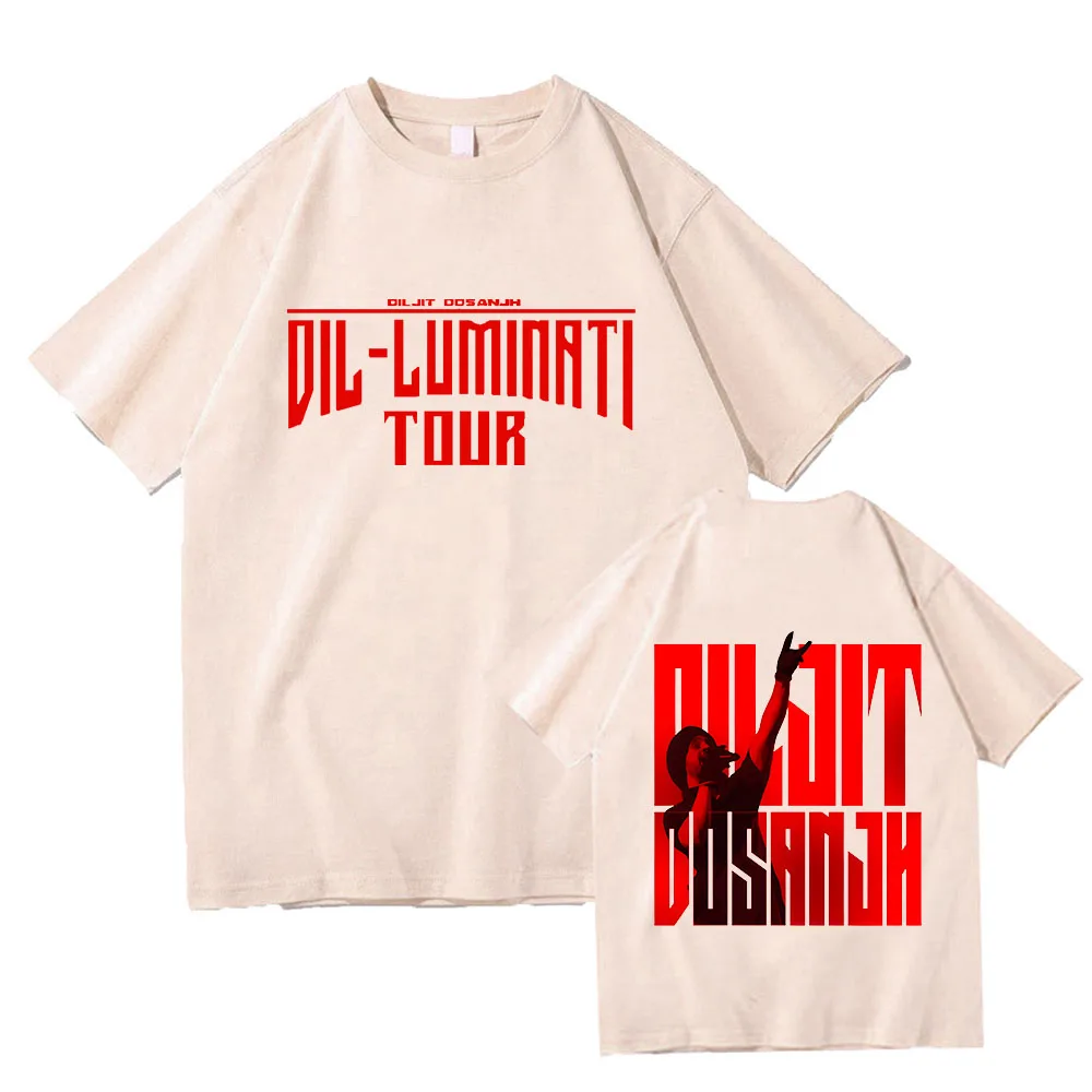 Dil-Luminati Tour 2024 Diljit Dosanjh Vintage T-shirt Summer Cotton O-neck Tee-shirt Men Clothes Grunge Tshirt Hip Hop Punk Tops image 3