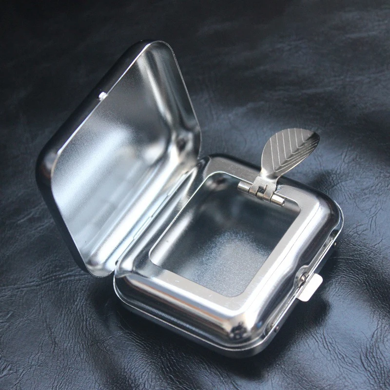 Stainless Steel Square Pocket Ashtray Metal Ash Tray Pocket Ashtrays With Lids Portable Ashtray