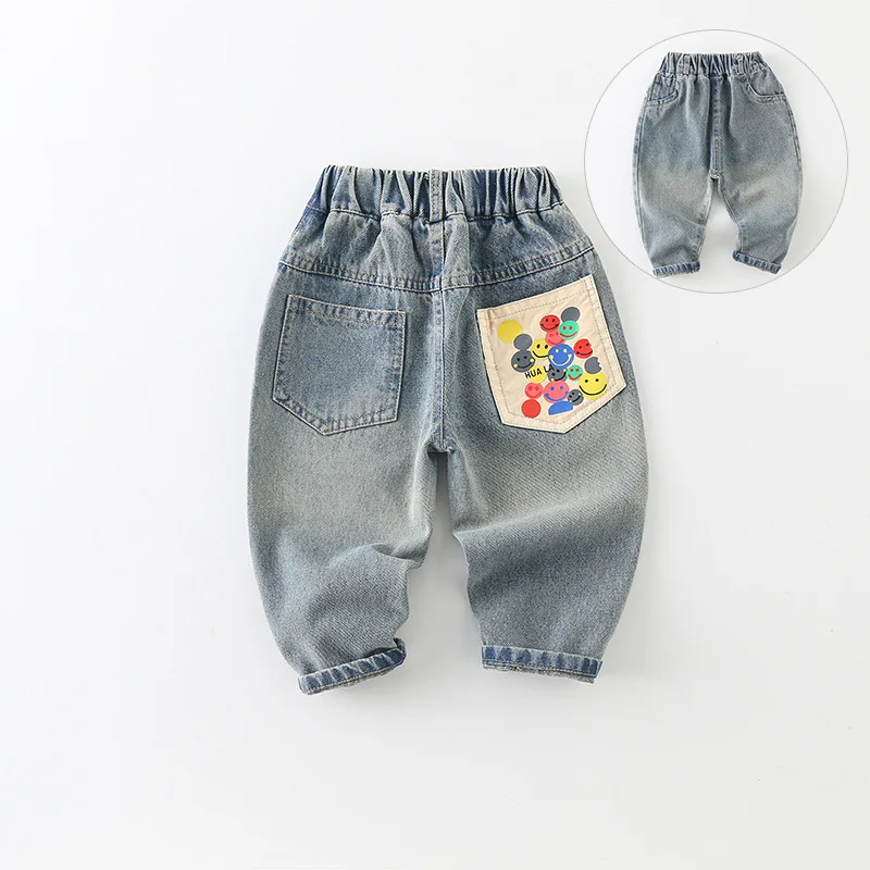 

Boys Jean Pants Long Trousers Denim 2024 Lovely Spring Autumn Baby's Kids Sport Teenagers Birthday Christmas Gift Children's Clo