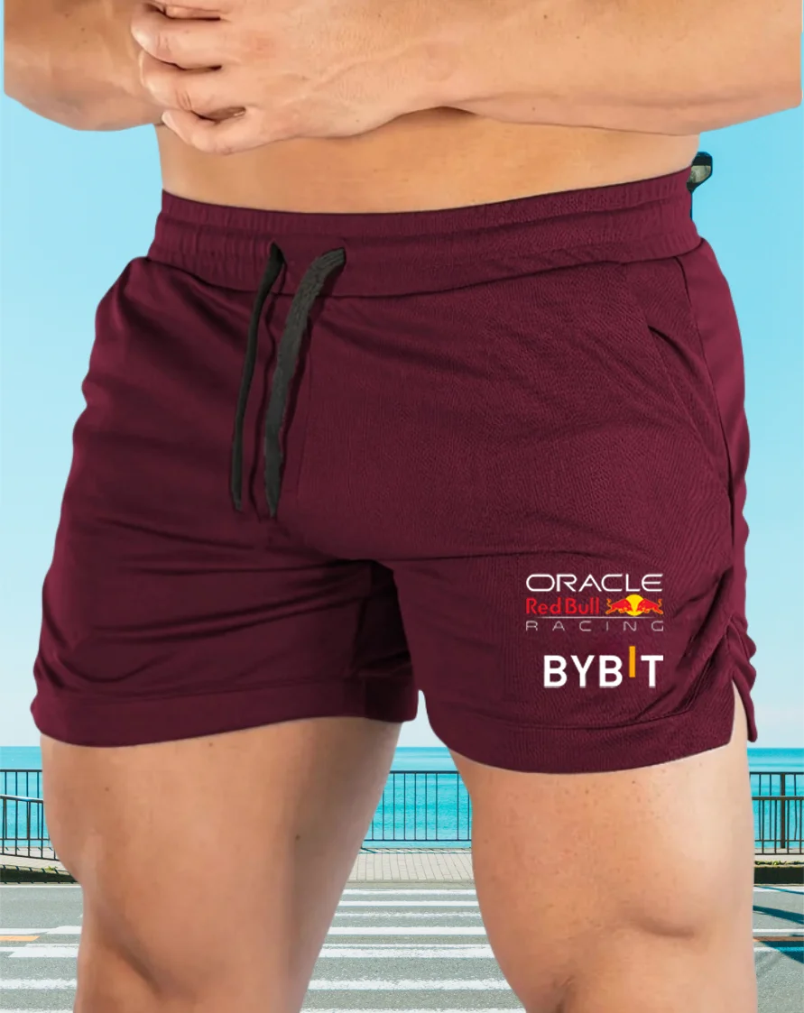 ريد بول السراويل الرجال الصيف تنفس سريعة الجافة تنس قصيرة اللياقة البدنية في الهواء الطلق تشغيل السراويل الذكور رياضة الجري سروال التدريب