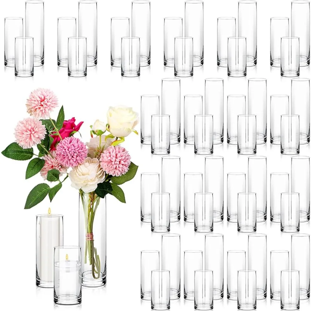 Glass Cylinder Vase Flower Vases Set Wedding Centerpieces Decorations Floating Candle Holder Bulk Freight Free Room Decor Home