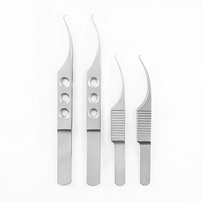 2026 New, High Quality, Veterinary Curved Forceps Stainless Steel Suture Capsule-Opening Instrument for