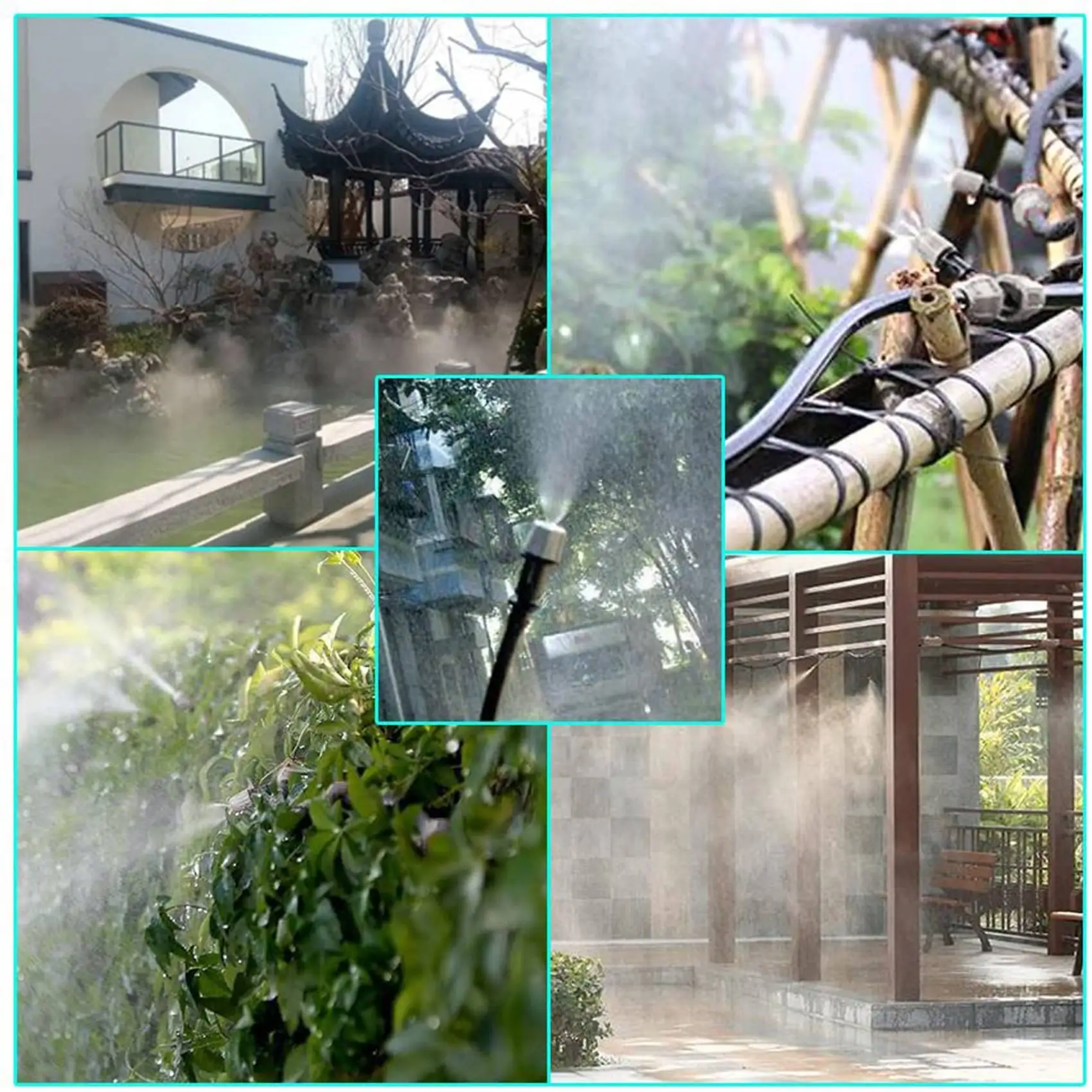 Exquisite-2X DIY Garden Patio Misting Mini Flow Drip Irrigation Misting Cooling System With Mist Nozzle Sprinkler For Plant Flow