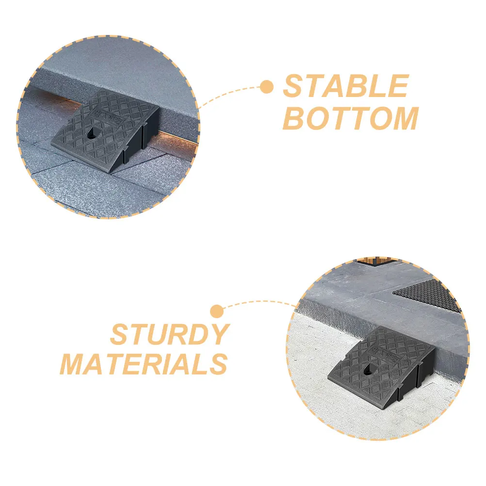 

2 Pcs Car Hill Climbing Mat 25x27x11 Durable Plastic Ramps for Driveway Lightweight Portable Outdoor Use Curb Slope