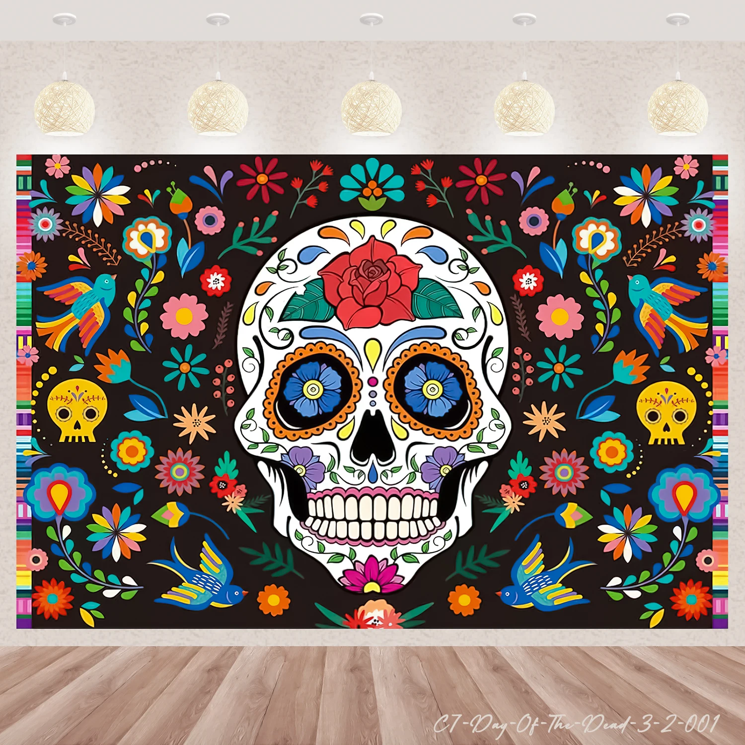 Mexico Day Of The Dead Background Party Baby Shower Photography Props Vinyl Room Decor Supplies Portrait Poster Photo Studio