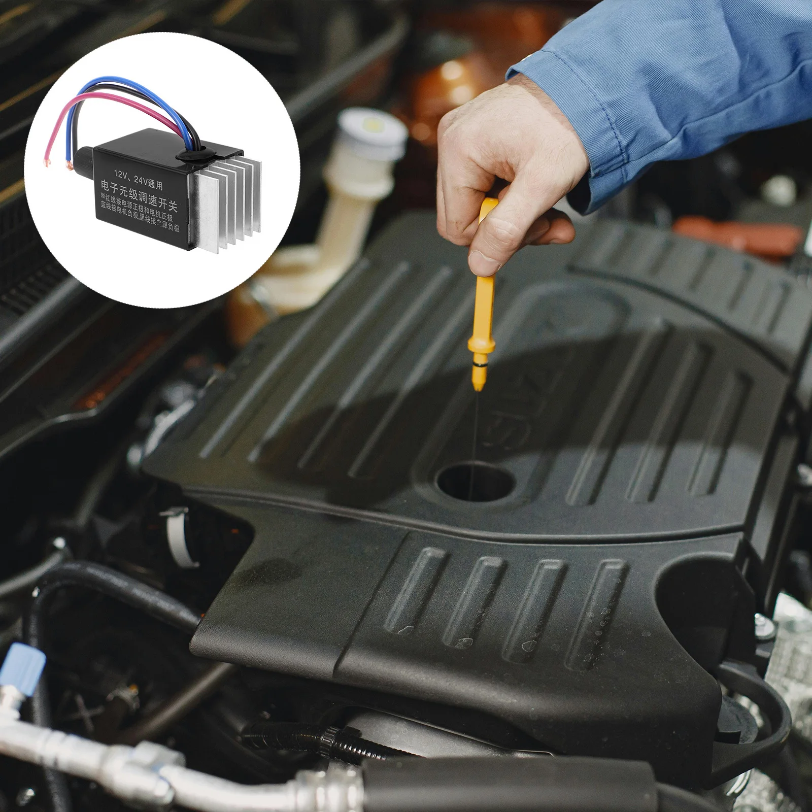 

Universal Dc Fan Speed Controller 12V 24V Electric Radiator Fan Regulator Switch Easy Replacement Stable Noisefree Operation