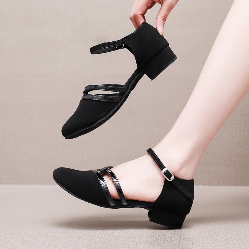 

Character Shoes for Women Dance Shoes 3.5cm Ankle Strap Dancing Heels for Ballroom Salsa Tango Flamenco Latin Sandals Indoor