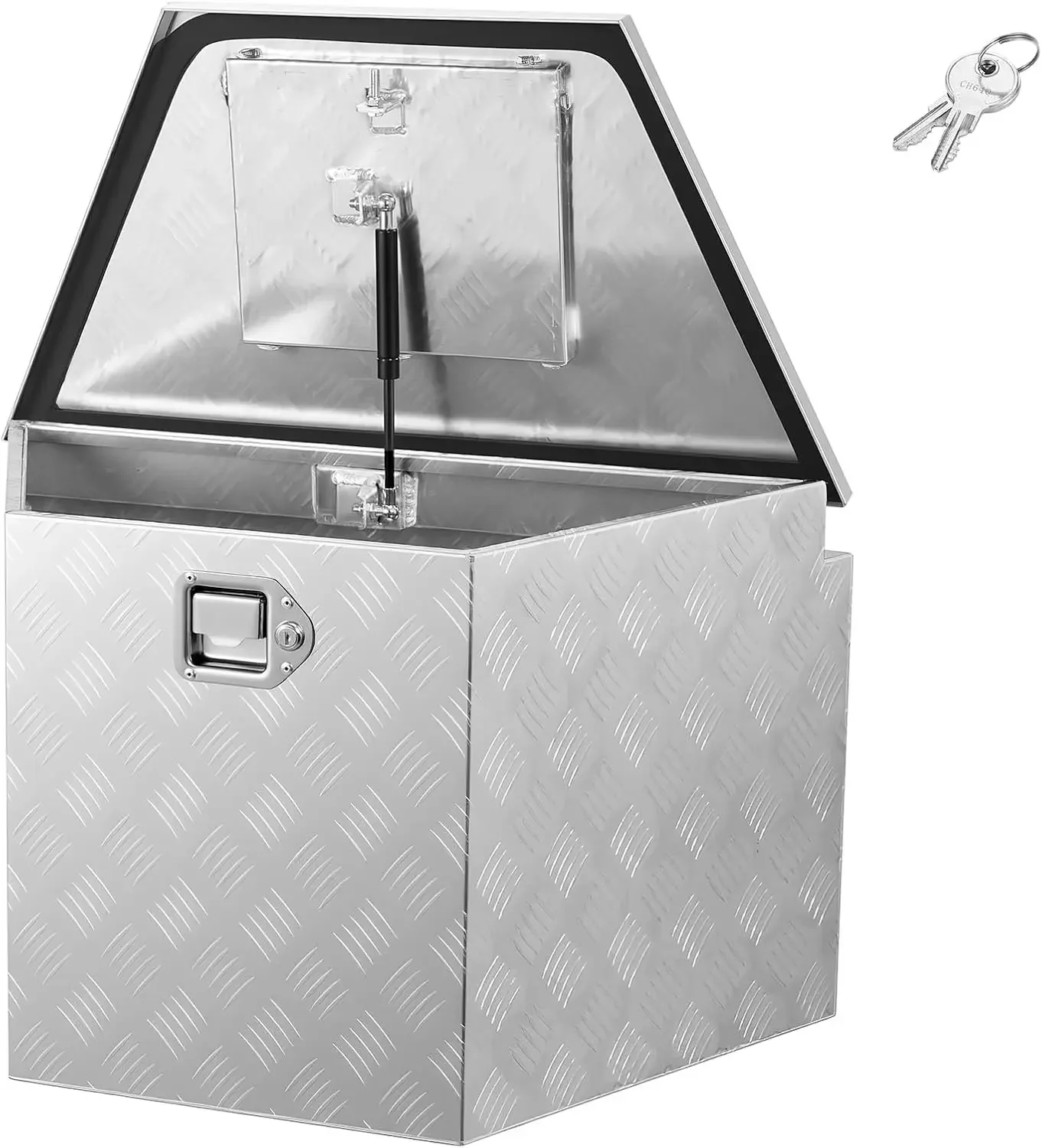 Trailer Tongue Box, Heavy Duty Trailer Tongue Tool Box Storage Organizer with Lock & Keys, Utility Tool Chest for Pickup Truck