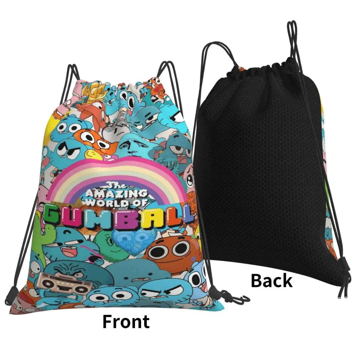 The Amazing World Of Gumball Backpacks Multi-function Drawstring Bags Storage Bag Book Bags for Man Woman Students