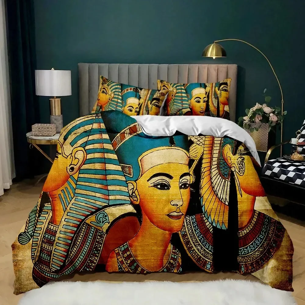 Pharaoh Ancient Egypt Tribe Pyramid 3D NEW Duvet Cover Pillowcase Bedding Set Adult Boy Girl Bedroom Decoration Single Double