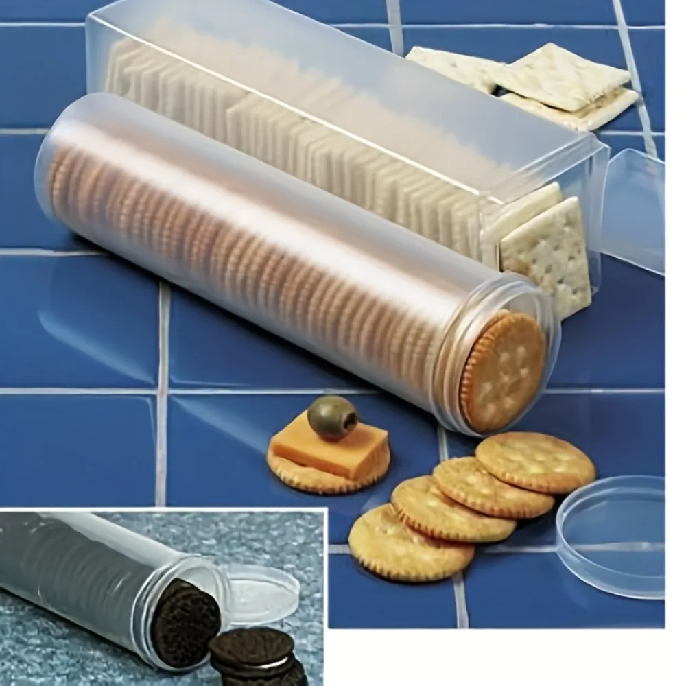 Recipientes herméticos empilháveis para armazenamento de alimentos com tampas articuladas -Organizadores, design redondo e retangular que economiza espaço para cozinha