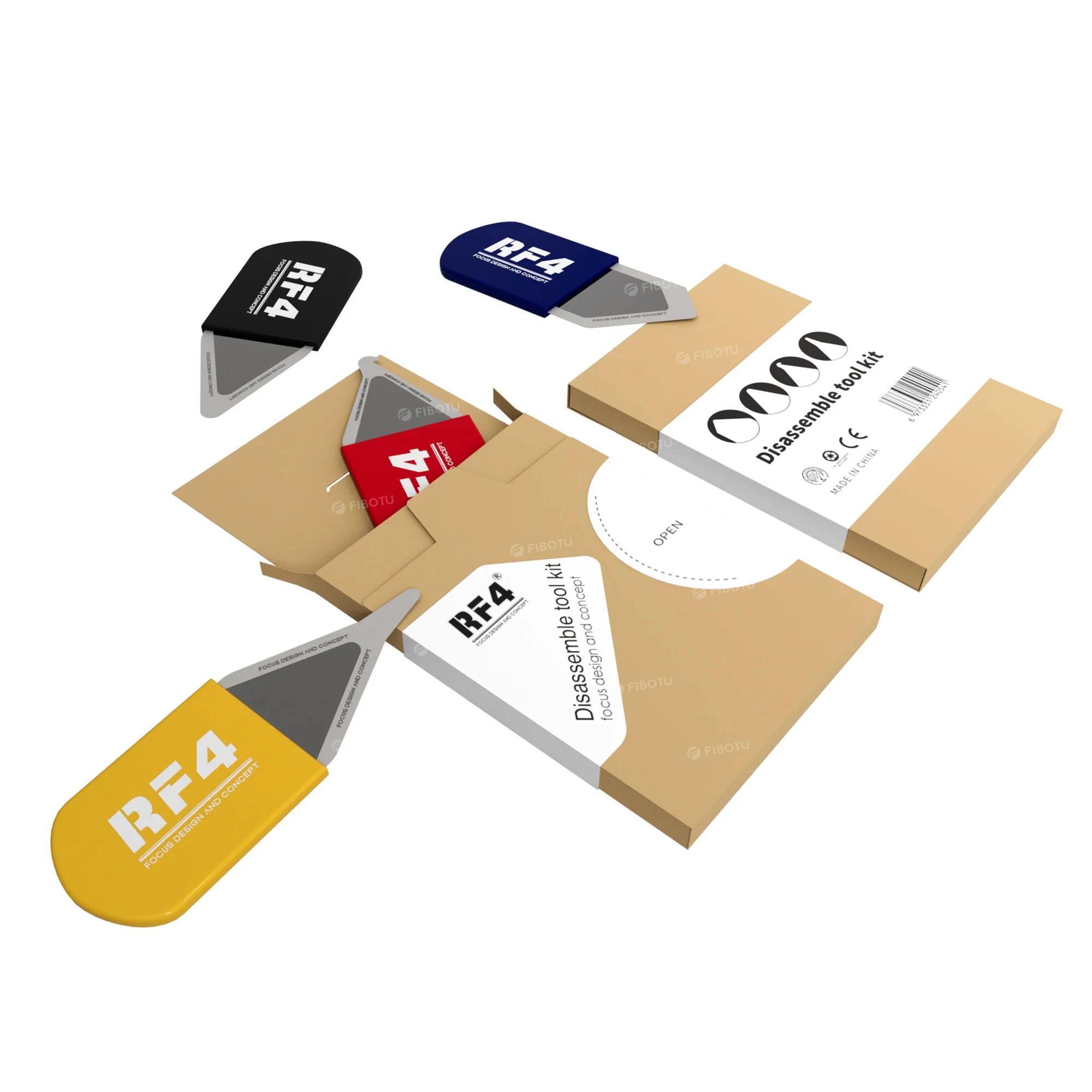 RF4 Multi-function Disassembly Blade Ultra-thin Steel Opening Pryer Teardown Piece Edge Screen Metal Pry Bar 4PCS/LOT RF-DA9