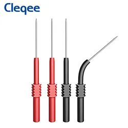 Cleqee P5009 4 Stück flexible Prüfspitzen, Multimeter, zerstörungsfreie Punktionssonde, weiches PVC, isoliertes Piercing, 1 mm Nadel