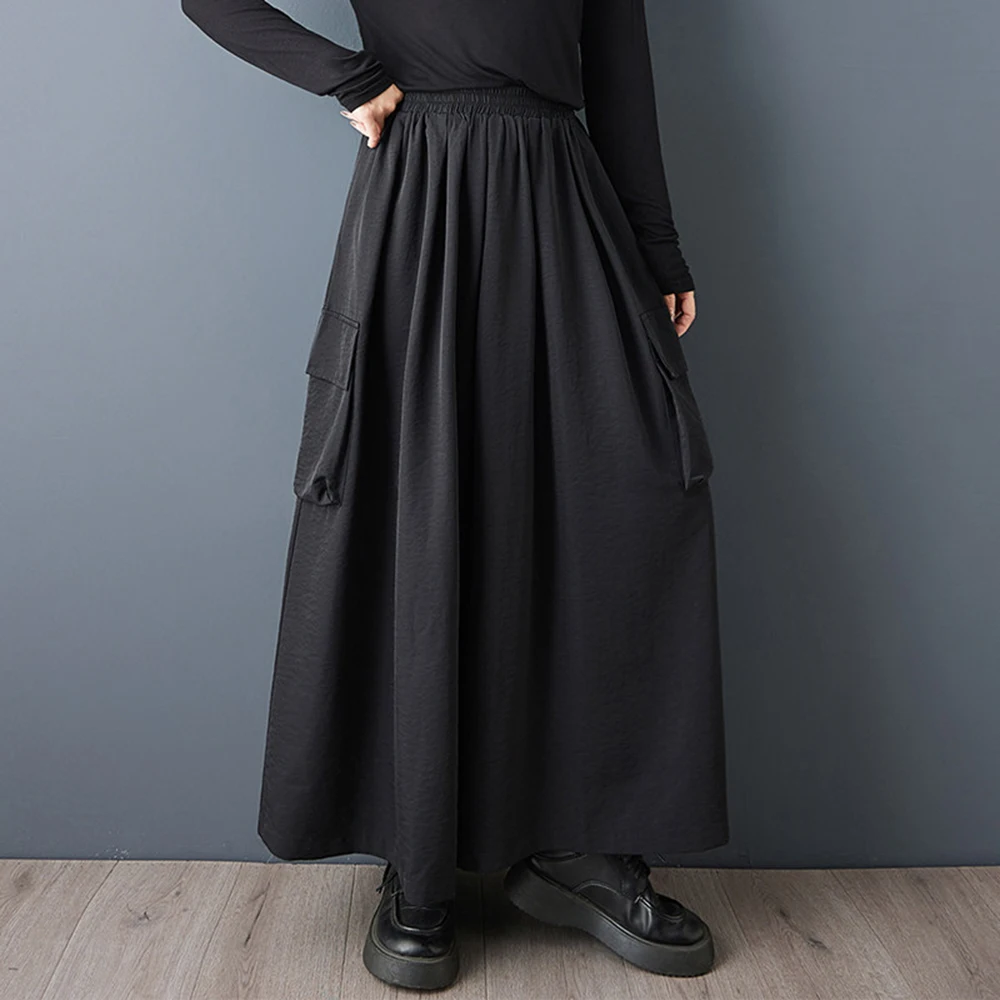 XS-5XL Summer New Unisex Solid Color Skirt Pants Korean Retro Fashion Trend Loose Simple Casual Breathable Neutral Bottoms