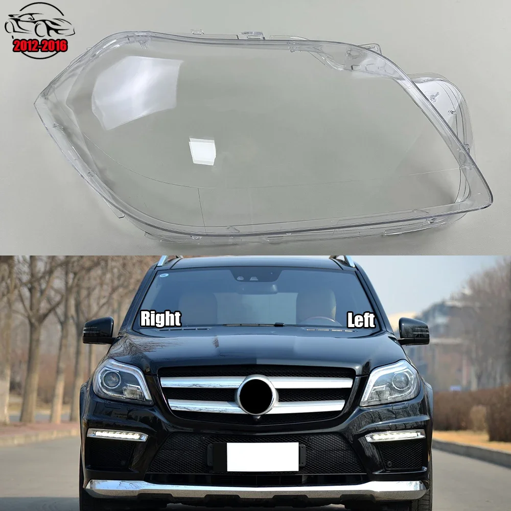 

For Mercedes-Benz GL-Class W166 GL350 GL400 GL450 GL500 2012-2016 Headlight Cover Lampshade Transparent Headlamp Lamp Shell Lens