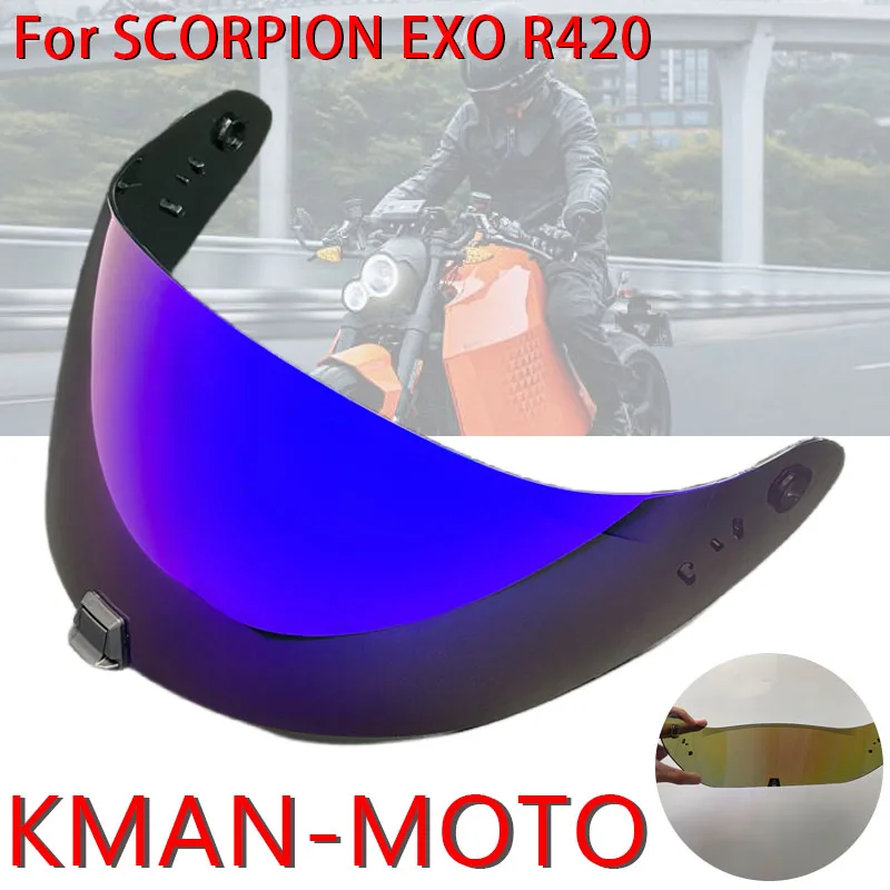 R420 Visors for Scorpion EXO R420 Lentes Para Casco De Moto UV Protection Visors Motorcycle Helmet Accessories Electroplated