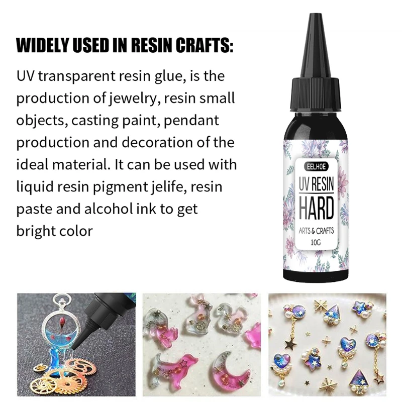 F42F 10ml 20ml 30ml 50ml 100ml 200ml UV Resin Hard Type Glue Transparent Ultraviolet Curing Resin Clear Liquid Glue for Resin