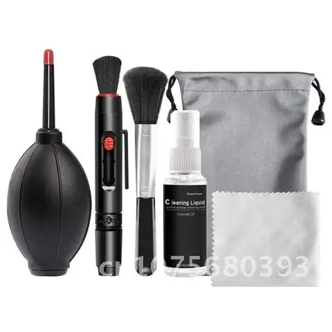 

Camera Cleaning Kit 6 in 1, Portable Storage Bag Professional DSLR Lens Cleaning Tool Including Air Blower Lens Cleaning Pe