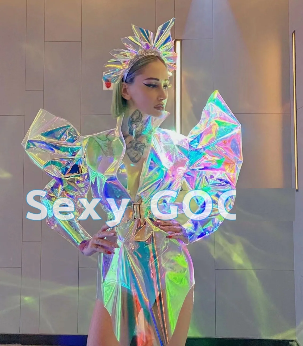 Laser Hologram Sympony Reflective Jacket Cosplay Live Show Dance Singers Costumes DJ Club Bar