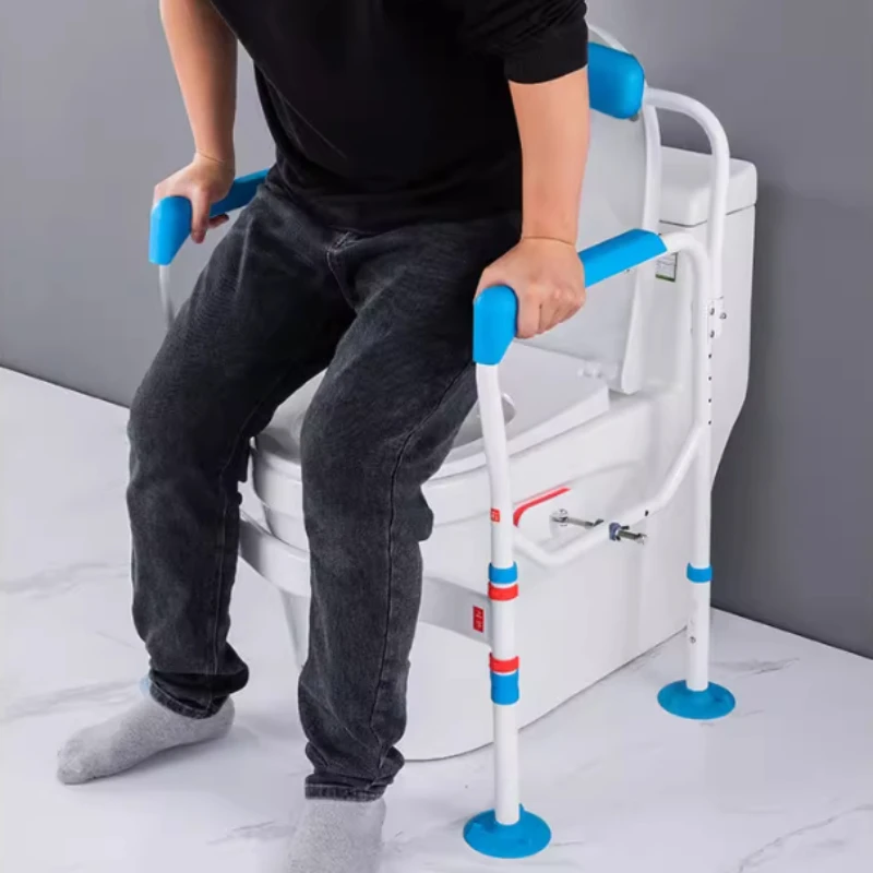 

Регулируемая поручня для унитаза для пожилых людей, беременных и инвалидов, нескользящие поручни для ванной комнаты с присоской, вспомогательная рама против падения