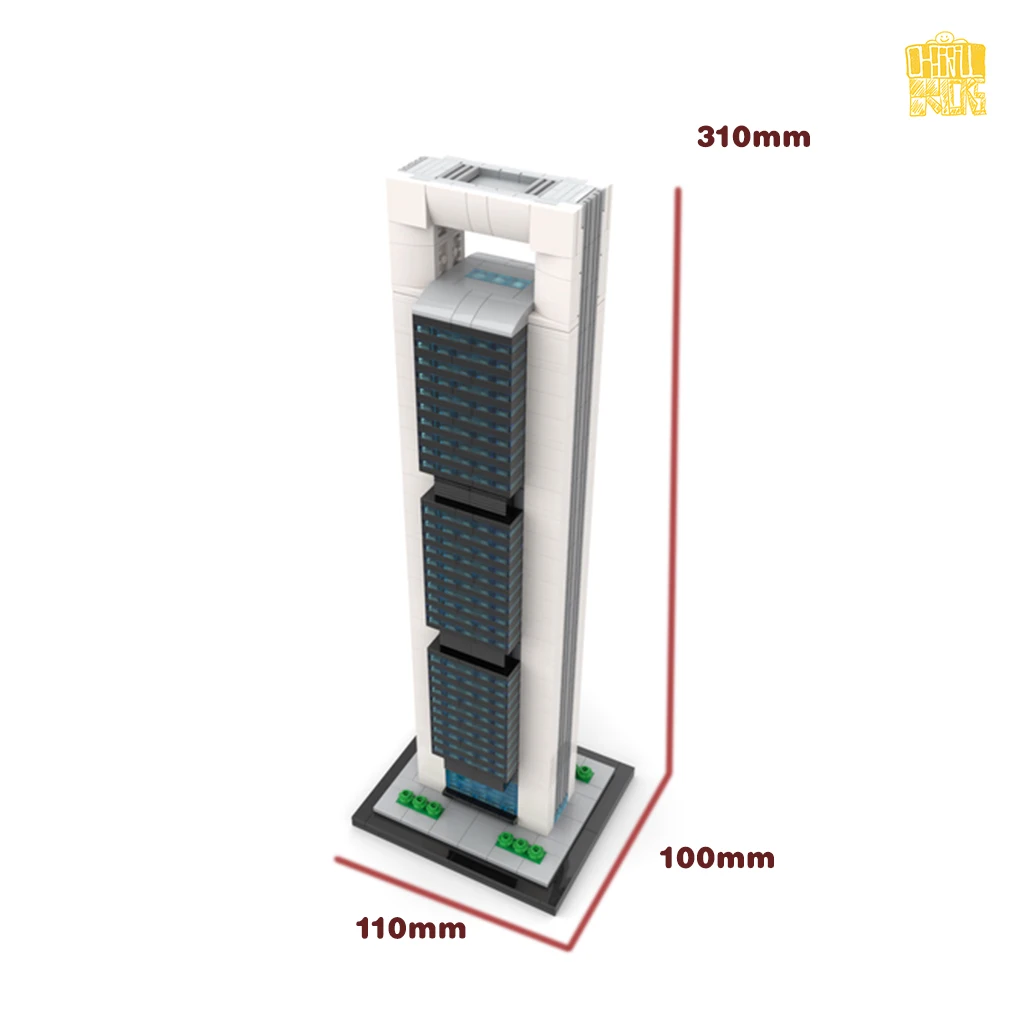 MOC TT026 Torre Cepsa 1:800 Model w skali z rysunkami PDF klocki klocki dla dzieci DIY zabawki prezenty na urodziny, boże narodzenie