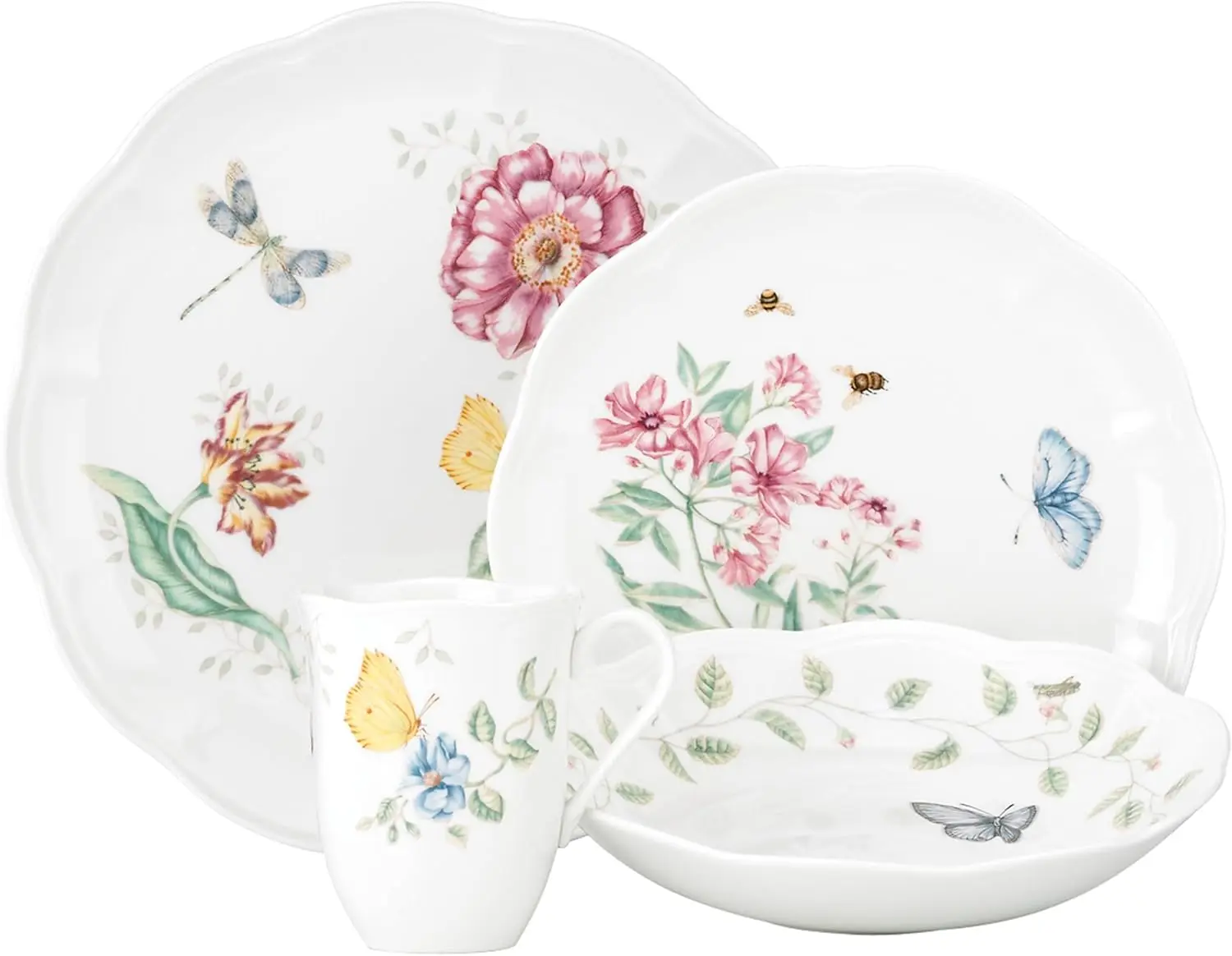 

817044 Butterfly Meadow 4-Piece Place Setting,White
