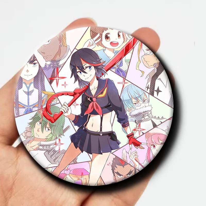58mm Anime K-Kill La Kill Lapel Pins Matoi Ryuuko Comic Brooches for Backpack Decoration Cartoon