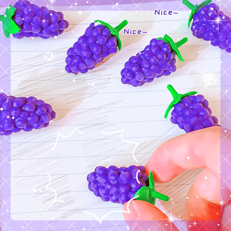 Kawaii Stationery items Aesthetic stationery supplies back to school acsesories grape funny Eraser drawing rubber school stuff