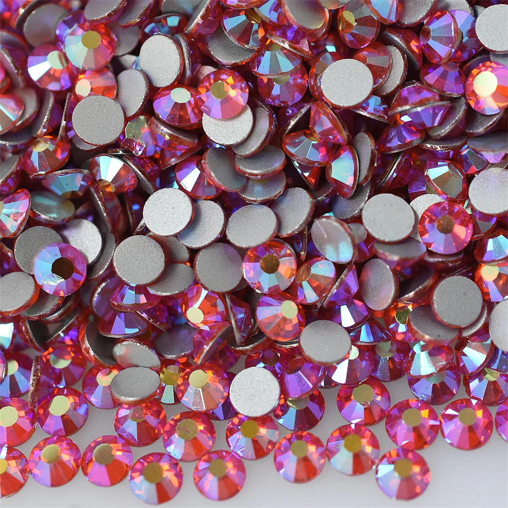 1440PCS SS16 SS20 Glass Hyacinth AB Orange Red FlatBack Rhinestones Nail Art Decorations Glitter Diamond Part Supplies Crystal