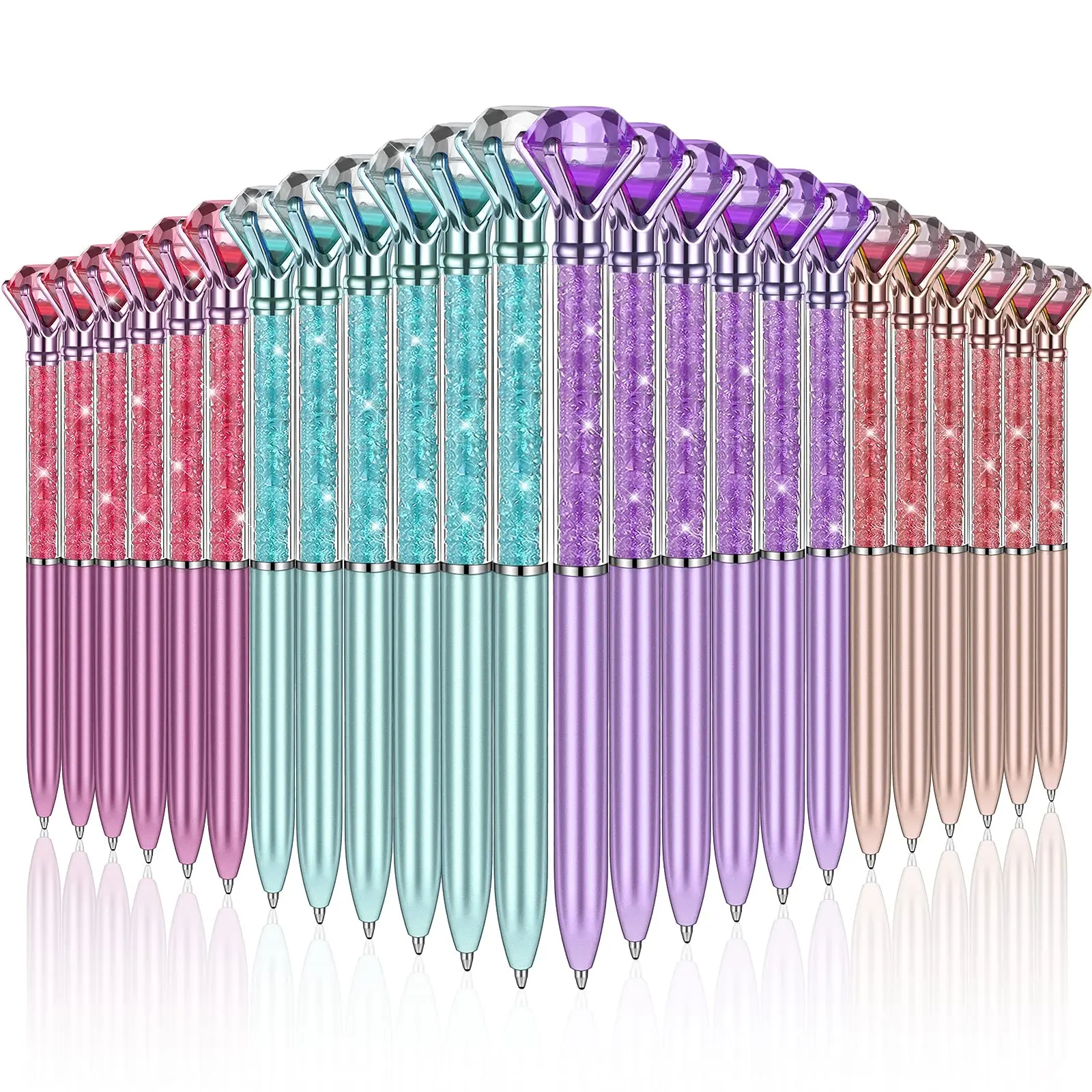 

48Pcs Large Diamond Rotating Ballpoint Pen Quicksand Rotary Ball Pens Crystal Gem Ballpoint Student Prize