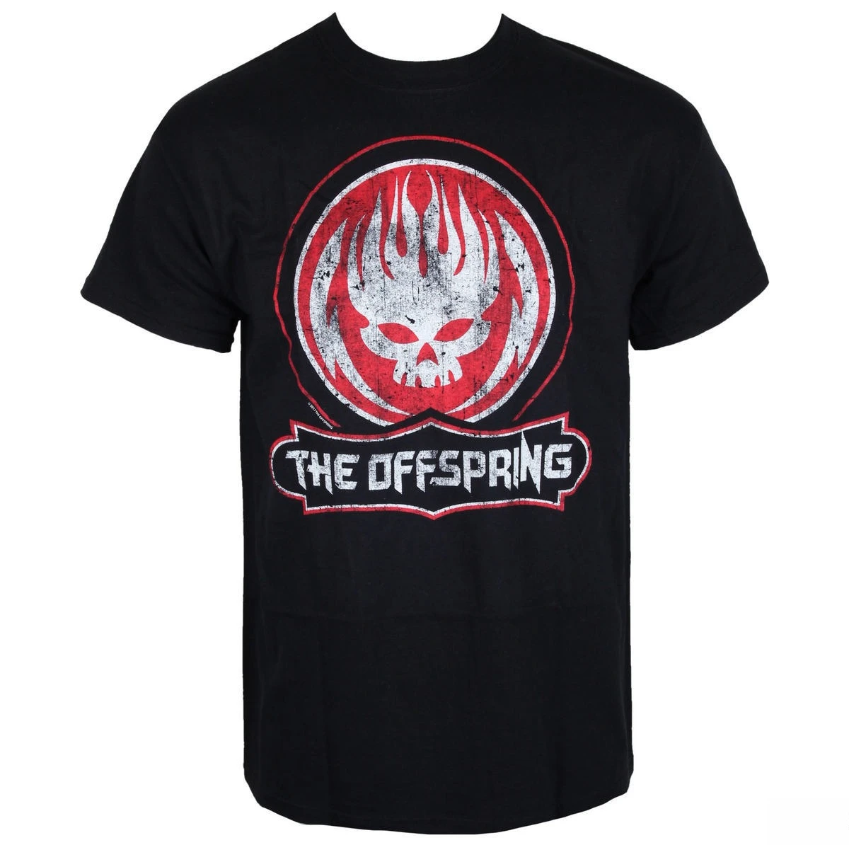 Offspring Distressed Skull Pattern Printing T-Shirt Men Women T-shirt Summer Fashion Casual Street Hip-hop Classic Band T-shirt