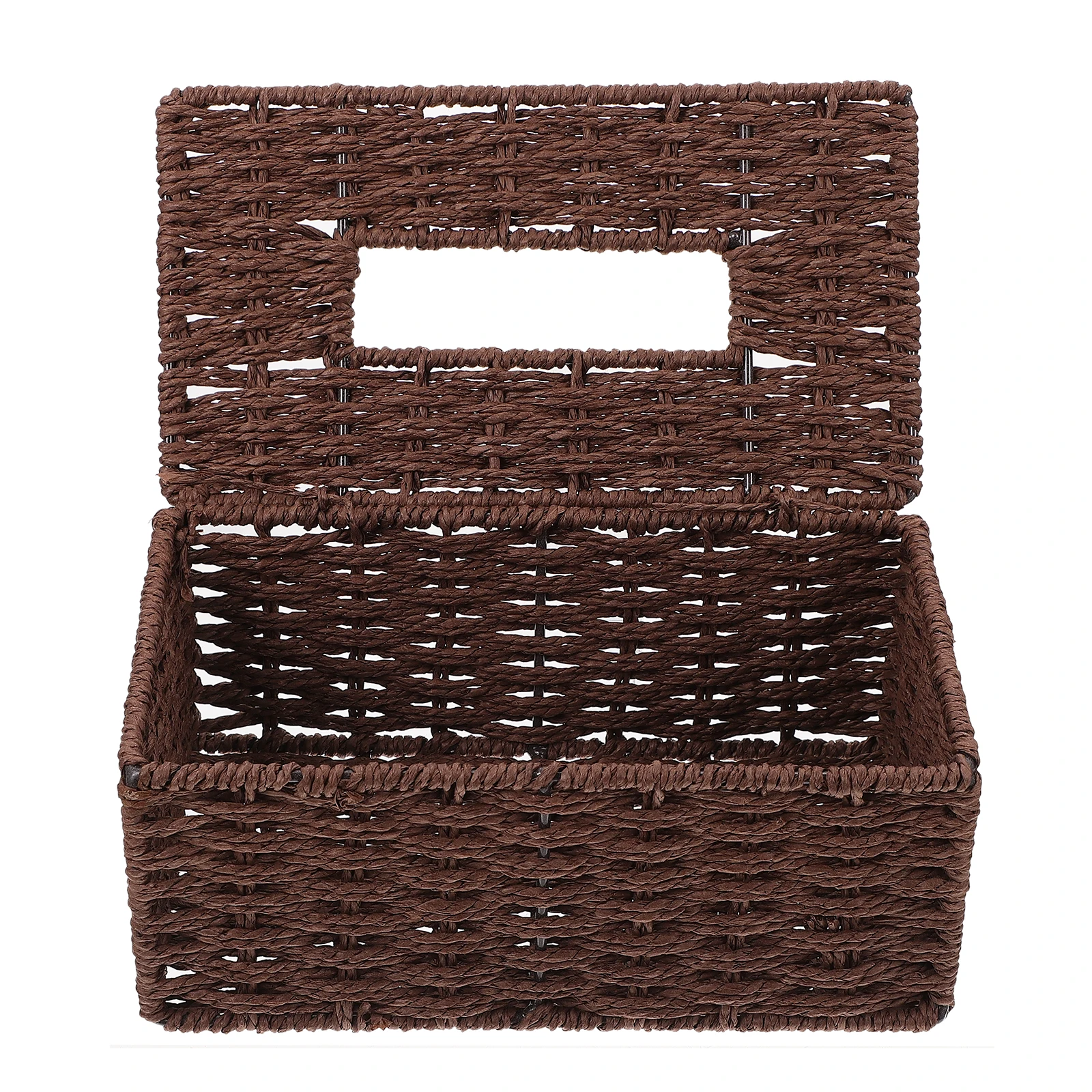 

1Pcs Paper Rope Woven Tissue Box Desktop Napkin Storage Holder Decorative Living Room Tabletop Tissue Container