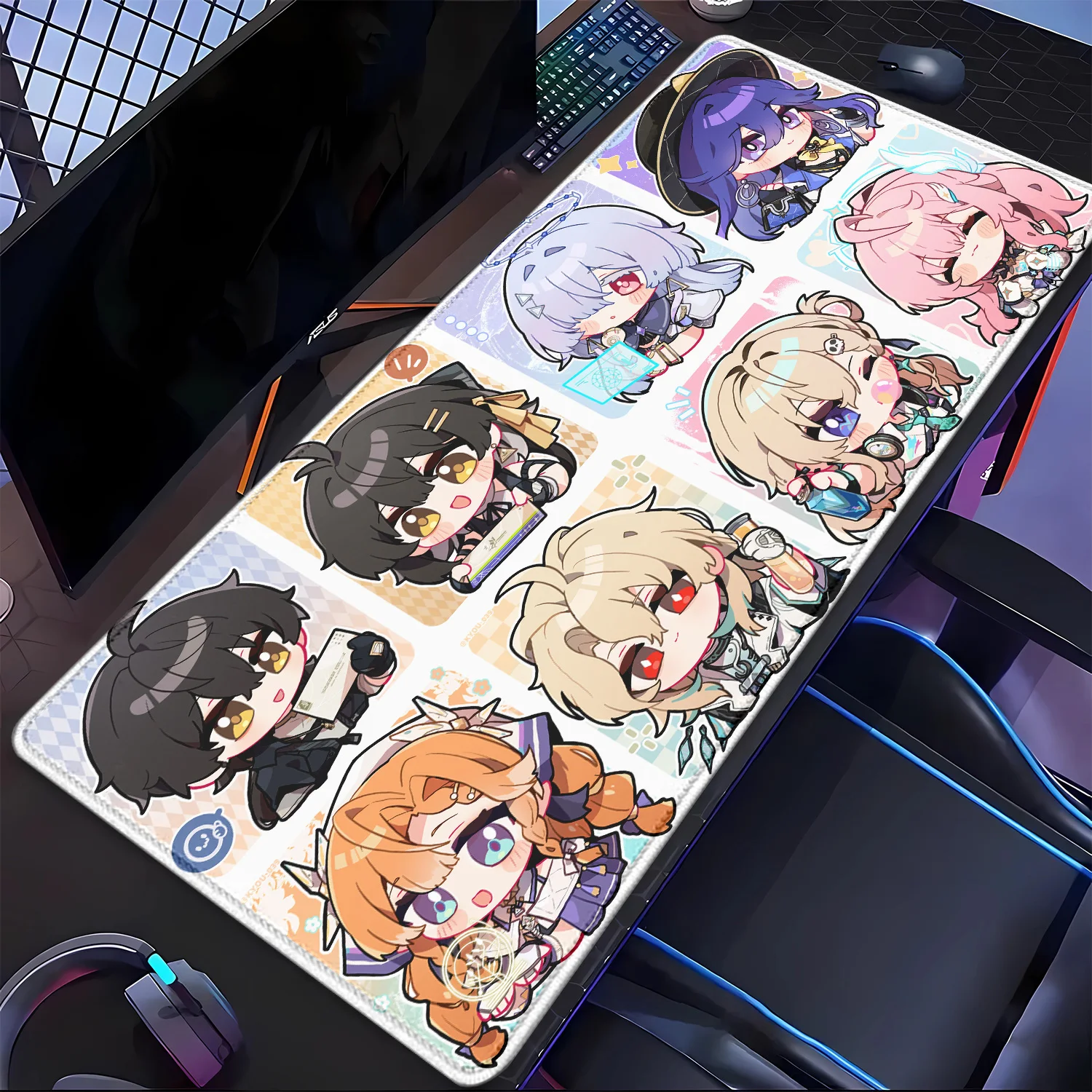 HD Printing Wuthering Waves Sigrika Mousepad Computer Gaming offices keyboard Mouse Pad Anime Non-slip Rubber 400x900mm Desk Mat