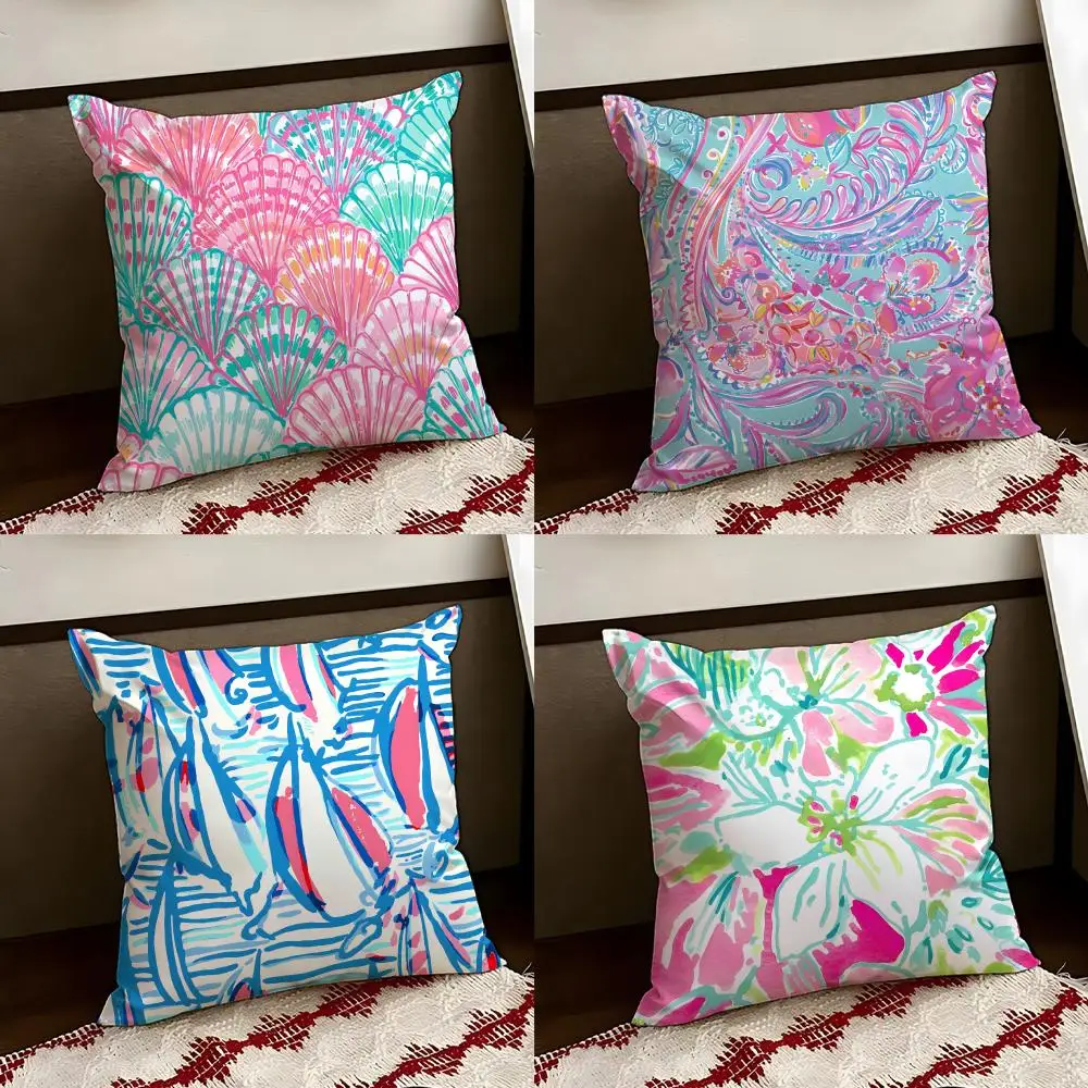 

Чехол для подушки L-Lilly Decor P-Pulitzer, двусторонний, мягкий, прочный, для дома и автомобиля, универсальный, для ежедневного комфорта