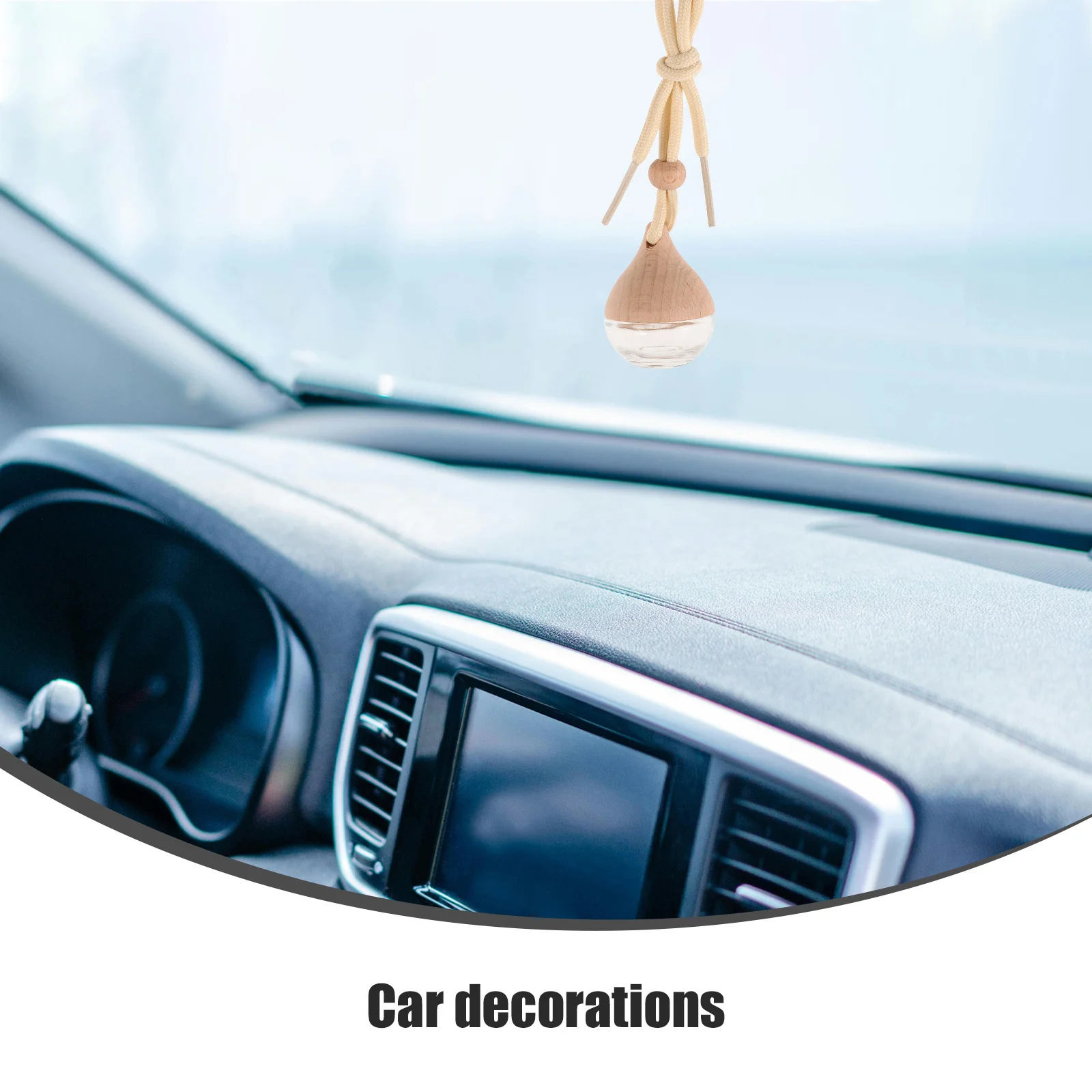 

2Pcs Hanging Car Air Freshener Diffuser Bottles Refillable Glass Bottle Perfume Diffuser Car Aromatherapy Pendant Home Office