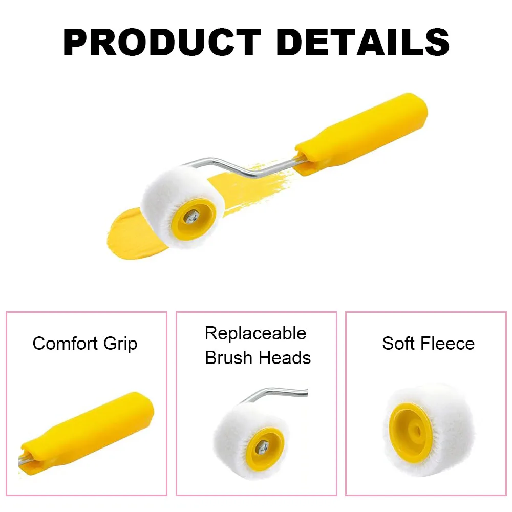 1pc Mini Paint Rollers And Ceilings Wool Brushes Small Paint Wool Roller Brush Trim Edge Brush Roller for DIY painting tools