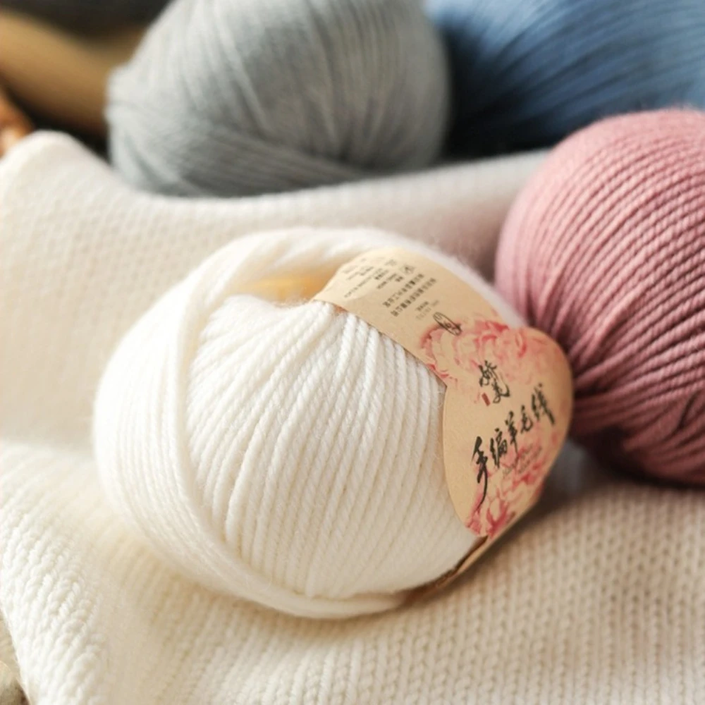 50g Woolen Yarn Thread, Medium Thick, Merino Australian Wool, Handmade DIY Knitting, Sweater, Doll, Hat, Scarf, Knitting Stick