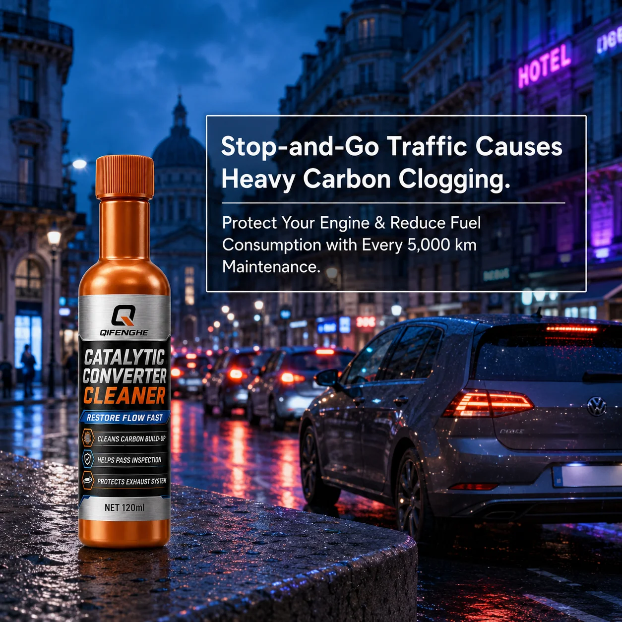 120ml Catalytic Converter Cleaner Car Fuel Additive Exhaust System Deep Cleaning Removes Carbon Soot Reduces Smoke Odor Emission