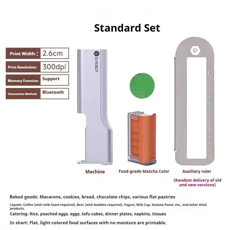 Handheld DIY Eetbare Inkt Voedselprinter 3D Voedselprintpen Koffie Latte Art Chocoladeprinter Brood Cake Macaron
