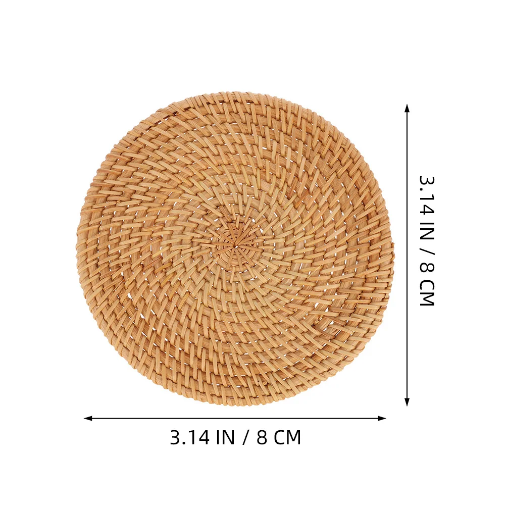 

3 Pcs 8CM Round Woven Coasters Insulated Anti scald Placemats Table Mats Home Decor Dining Accessories Safe Storage