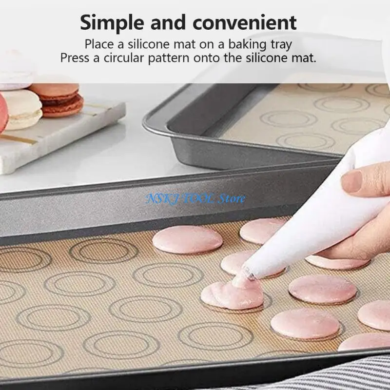 L8RC 30 Holes Silicone Macaroons Pastries Oven Baking Moulds Sheet Mats DIY Molds Useful Tool DIY Cake Bakewares Supplies