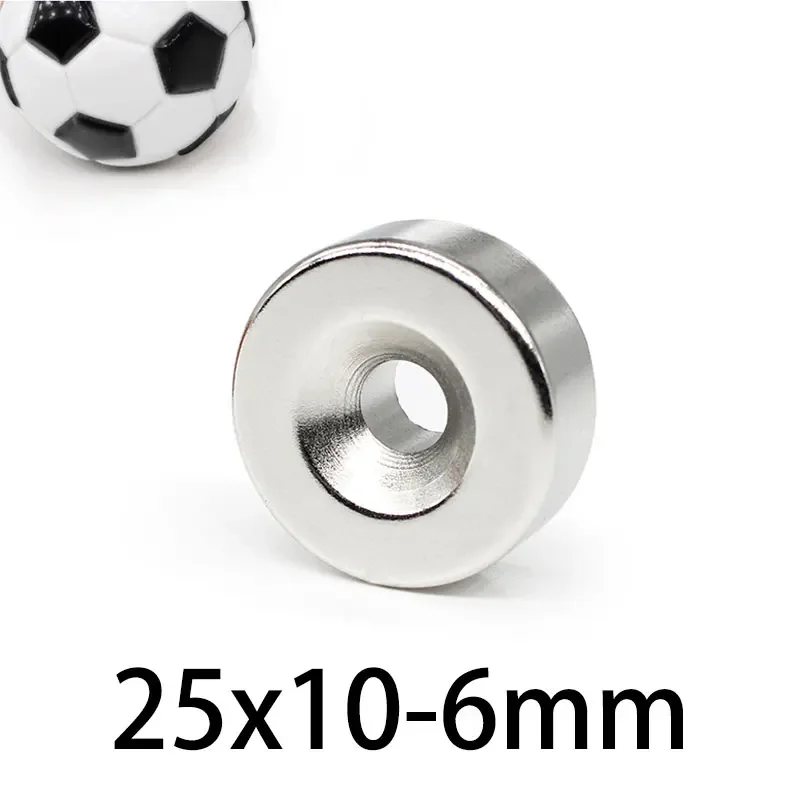 1/2/5/10/15PCS 25x10-6 mm Disc Countersunk Neodymium Magnet 25*10 mm Hole 6mm 25X10-6mm N35 Round Permanent Magnet 25*10-6