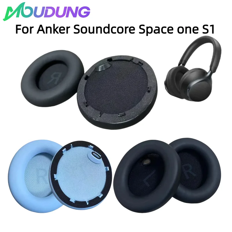

Soft Foam Protein Leather Headphone Ear Pads Compatible For Anker Soundcore Space one S1 Headset Earmuffs Repairing Parts