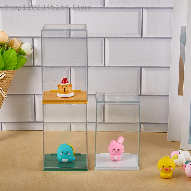 1 Pc Clear Figure Storage Box Cartoon Doll Blind Box Display Case Dust Plastic Blind Box Model Kit Toy Display Box Organizer