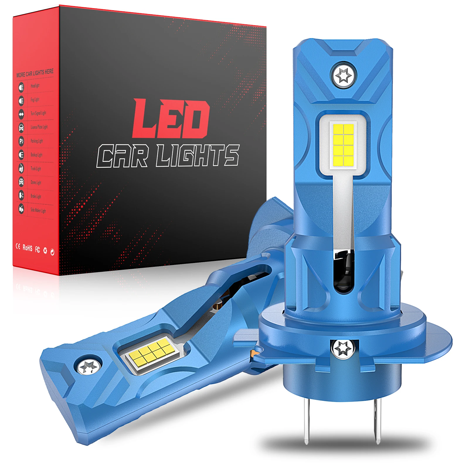 2PCS H7 LED Headlight Bulb 200W 30000LM CSP LED Canbus Auto Lamps 1:1 Wireless 6000K LED Lights Bulb For Car 12V Truck Headlight