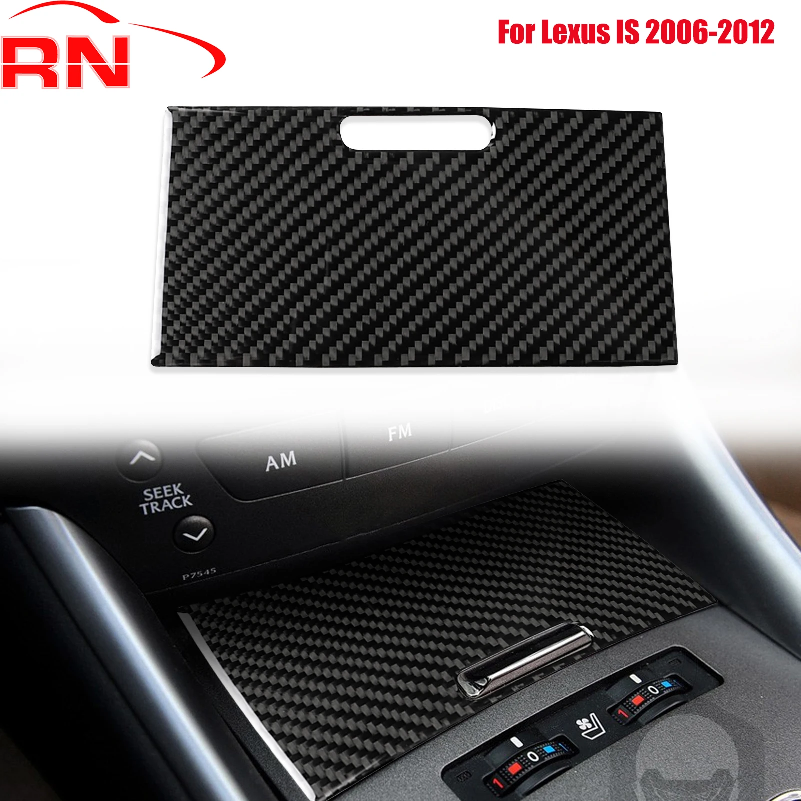 

For Lexus IS 2006-2012 Modified Carbon Fiber Car Cigarette Lighter Panel Accessories Piano Black Decorative Sticker