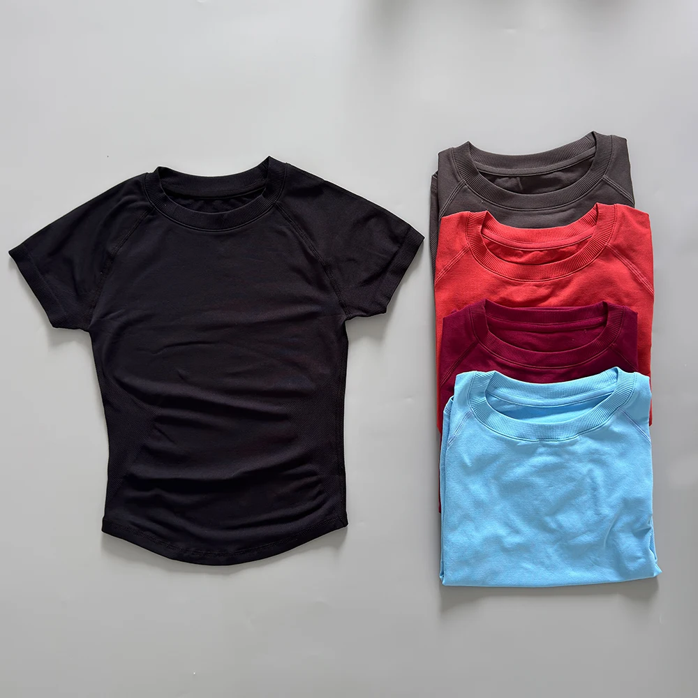 Sport Short Sleeve T Shirt Seamless Yoga Bold Colors Women High Stretch Top Minimalist Workout Shirts Fitness Running Gym Vest