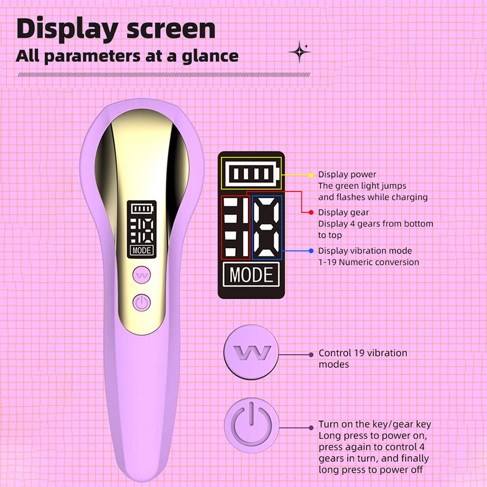 Portable Massage Gun 19 Mode 4 Speed Personal Handheld Vibrating Massager Deep Tissue Muscle Percussion Massager For Full Body